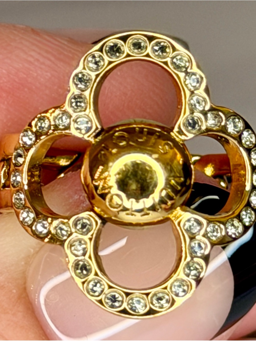 Louis Vuitton Crystal Flower Cocktail Ring | Gold Tone | Size 7 | Full Inclusion - Picture 4 of 8